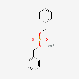 Chemical structure of Silver dibenzyl phosphate