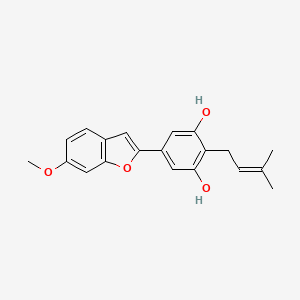 Chemical structure of Sanggenofuran B