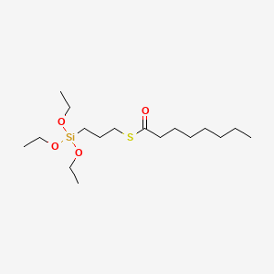 Chemical structure of S-(OCTANOYL)MERCAPTOPROPYLTRIETHOXYSILANE