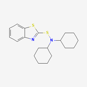 Chemical structure of N,N-dicyclohexyl-2-benzothiazolesulfenamide