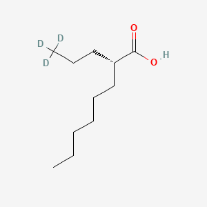 Chemical structure of S-(+)-Arundic Acid-d3