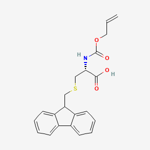 Chemical structure of S-((9H-fluoren-9-yl)methyl)-N-((allyloxy)carbonyl)-L-cystein
