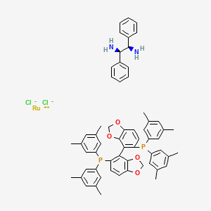 Chemical structure of RuCl2[(R)-dm-segphos][(R,R)-dpen]