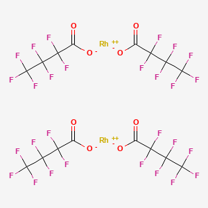 Chemical structure of Rhodium(II) heptafluorobutyrate dimer