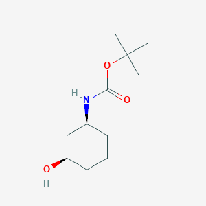 Chemical structure of Tert-butyl n-[(1r,3s)-3-hydroxycyclohexyl]carbamate
