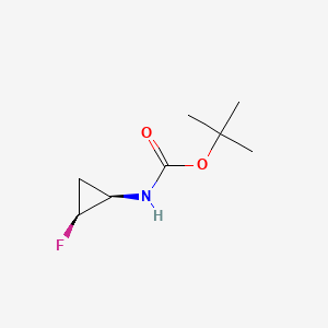 Chemical structure of tert-Butyl ((1R,2S)-2-fluorocyclopropyl)carbamate