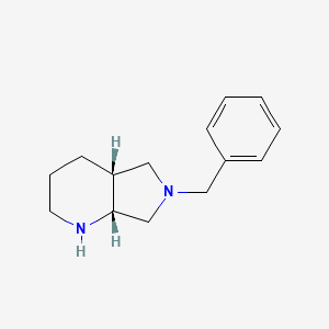 Chemical structure of rel-(4aR,7aR)-6-Benzyloctahydro-1H-pyrrolo[3,4-b]pyridine