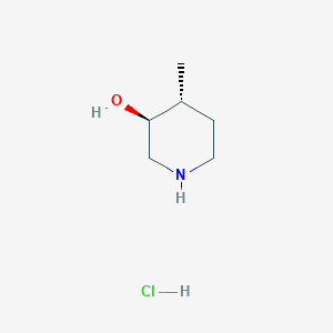 Chemical structure of rel-(3R,4S)-4-Methylpiperidin-3-ol hydrochloride