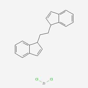 Chemical structure of rac-Ethylenebis(1-indenyl)zirconium dichloride