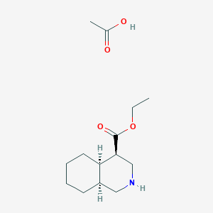 Chemical structure of Racemic-(4R,4aR,8aS)-ethyl decahydroisoquinoline-4-carboxylate acetate