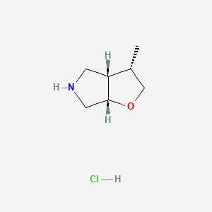 Chemical structure of Racemic-(3S,3aS,6aS)-3-methylhexahydro-2H-furo[2,3-c]pyrrole hydrochloride