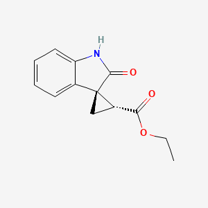 Chemical structure of Racemic-(1R,2R)-Ethyl 2'-Oxospiro[Cyclopropane-1,3'-Indoline]-2-Carboxylate