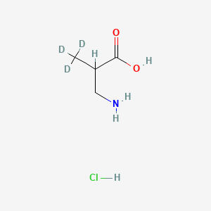 Chemical structure of Rac-3-Aminoisobutyric Acid-d3 Hydrochloride