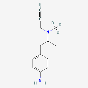 Chemical structure of Rac 4-Amino Deprenyl-d3