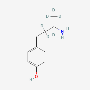 Chemical structure of Rac 4-(3-Aminobutyl)phenol-d6