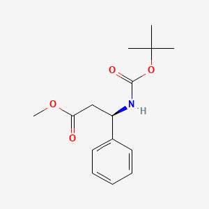 Chemical structure of Methyl (R)-N-boc-3-phenyl-beta-alaninate