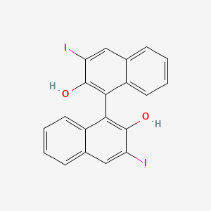 Chemical structure of R-3,3'-diiodo-[1,1'-Binaphthalene]-2,2'-diol