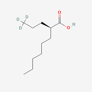 Chemical structure of R-(-)-Arundic Acid-d3