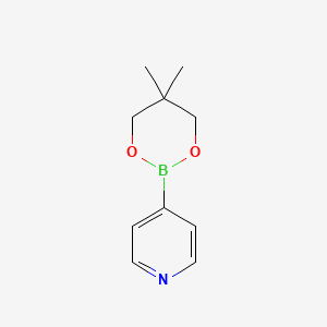 Chemical structure of Pyridine, 4-(5,5-dimethyl-1,3,2-dioxaborinan-2-yl)-
