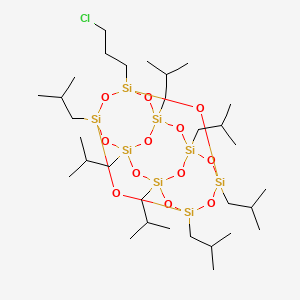 Chemical structure of PSS-Chloropropyl-Heptaisobutyl substituted