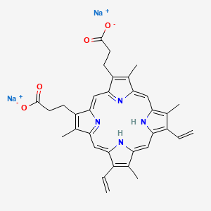 Chemical structure of Protoporphyrin disodium