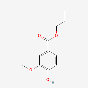 Chemical structure of Propyl 4-Hydroxy-3-methoxybenzoate