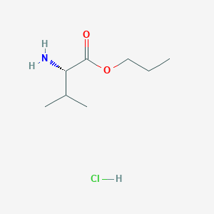 Chemical structure of Propyl (2S)-2-amino-3-methylbutanoate hydrochloride