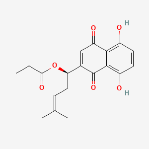 Chemical structure of propionylshikonin
