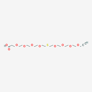 Chemical structure of Propargyl-peg4-s-peg4-acid
