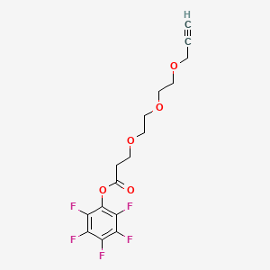 Chemical structure of Propargyl-PEG3-PFP ester