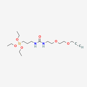 Chemical structure of Propargyl-PEG2-urea-C3-triethoxysilane