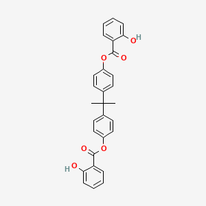 Chemical structure of Propane-2,2-diylbis(4,1-phenylene) bis(2-hydroxybenzoate)