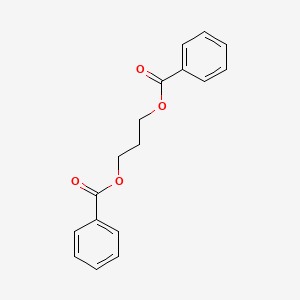Chemical structure of propane-1,3-diyl dibenzoate