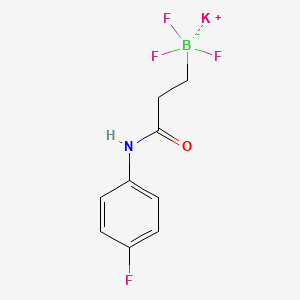 Chemical structure of Potassium trifluoro(3-((4-fluorophenyl)amino)-3-oxopropyl)borate