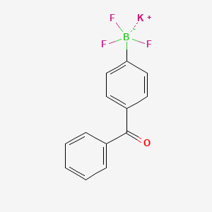 Chemical structure of potassium (4-benzoylphenyl)trifluoroboranuide
