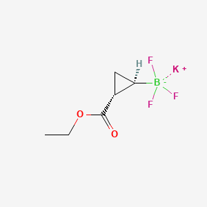 Chemical structure of potassium (2-(ethoxycarbonyl)cyclopropyl)trifluoroborate