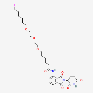 Chemical structure of Pomalidomide-C6-PEG3-butyl iodide
