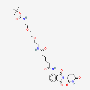 Chemical structure of Pomalidomide-amido-C4-amido-PEG2-C2-NH-Boc