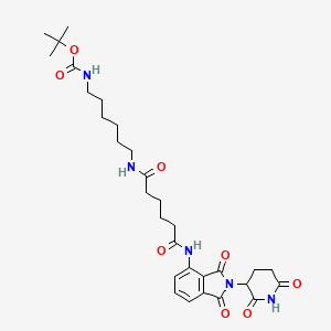 Chemical structure of Pomalidomide-amido-C4-amido-C6-NH-Boc