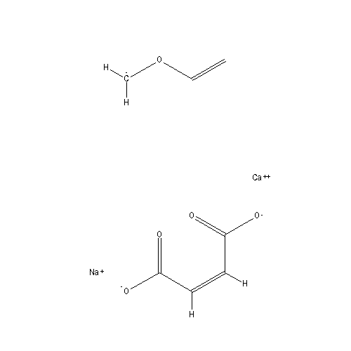Chemical structure of Poly(methyl vinyl ether/maleic acid)mixed salts copolymer