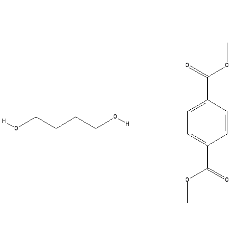 Chemical structure of POLY(1,4-BUTYLENE TEREPHTHALATE)