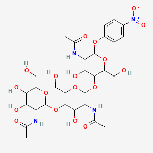 Chemical structure of P-NITROPHENYL BETA-D-N,N',N''-TRIACETYLCHITOTRIOSE