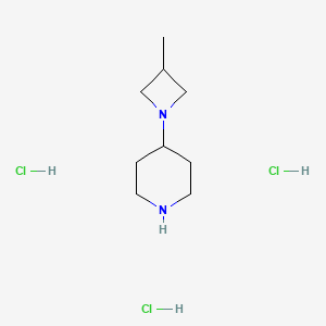 Chemical structure of 4-(3-Methylazetidin-1-yl)piperidine trihydrochloride