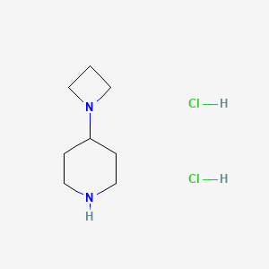 Chemical structure of 4-(Azetidin-1-yl)piperidine dihydrochloride