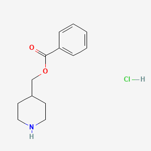 Chemical structure of Piperidin-4-ylmethyl benzoate hydrochloride