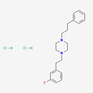Chemical structure of Piperazine, 1-[2-(3-fluorophenyl)ethyl]-4-(3-phenylpropyl)-, dihydrochloride