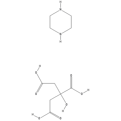 Chemical structure of Piperazine citrate hydrate