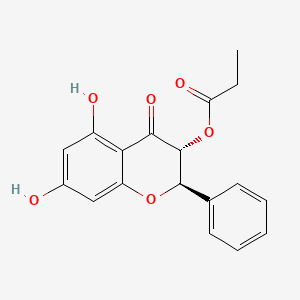 Chemical structure of Pinobanksin 3-O-propanoate