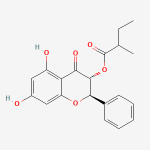 Chemical structure of Pinobanksin 3-(2-methyl)butyrate