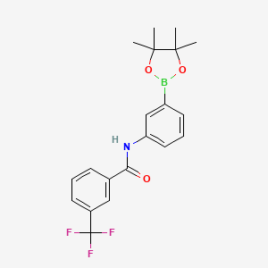 Chemical structure of Pinaconazole5-[3-(trifluoromethyl) benzamide] phenylboronic acid